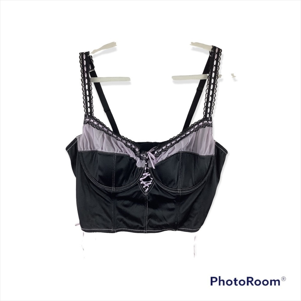 Enchanted Black and Lavender Corset Top Size 42D